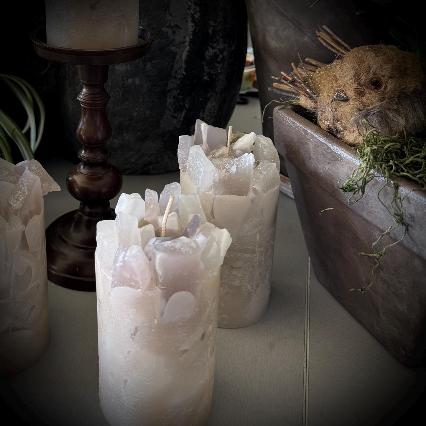 Mae's Bouquet Ivory Floral Scented Pillar Candle