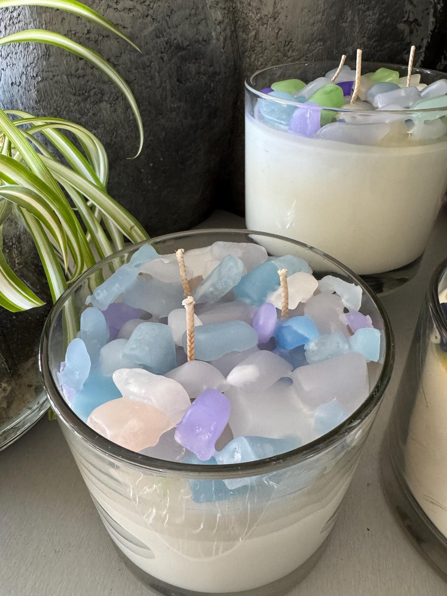 Sea Glass Container Candles