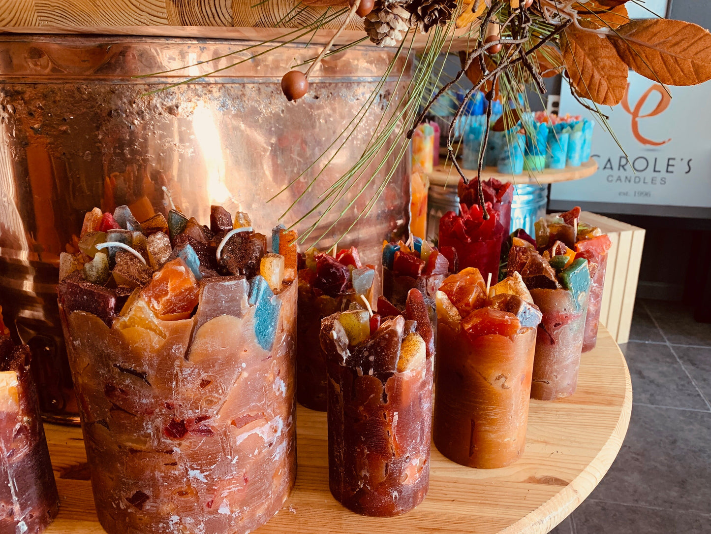 Autumn Spice Brown Pumpkin Scented Pillar Candle