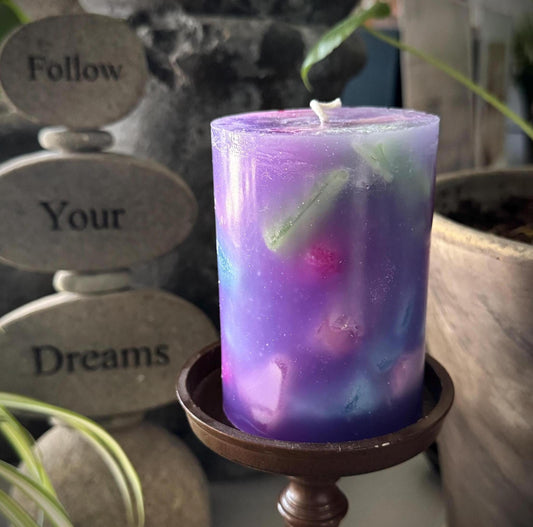 Relaxing French Lavender Scented Pillar Candle, Aromatherapy Candle, Handcrafted Candle, USA Made