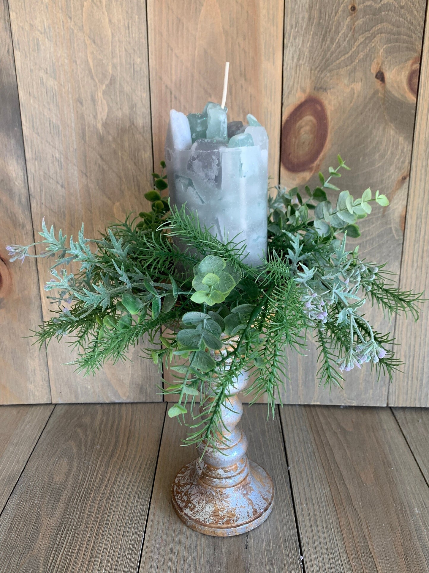 Sacred Sage Green Verbena Scented Pillar Candle