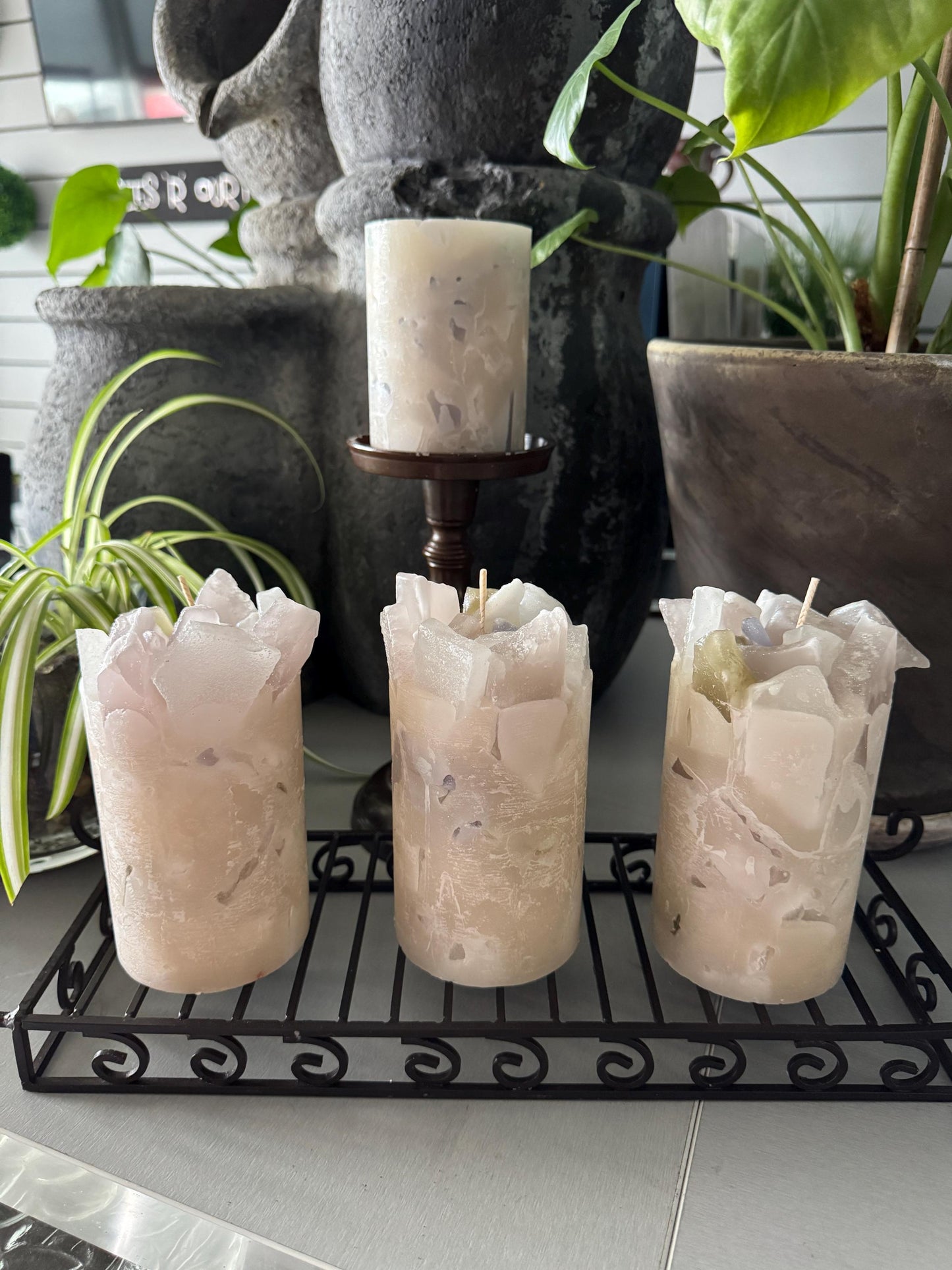 Mae's Bouquet Ivory Floral Scented Pillar Candle