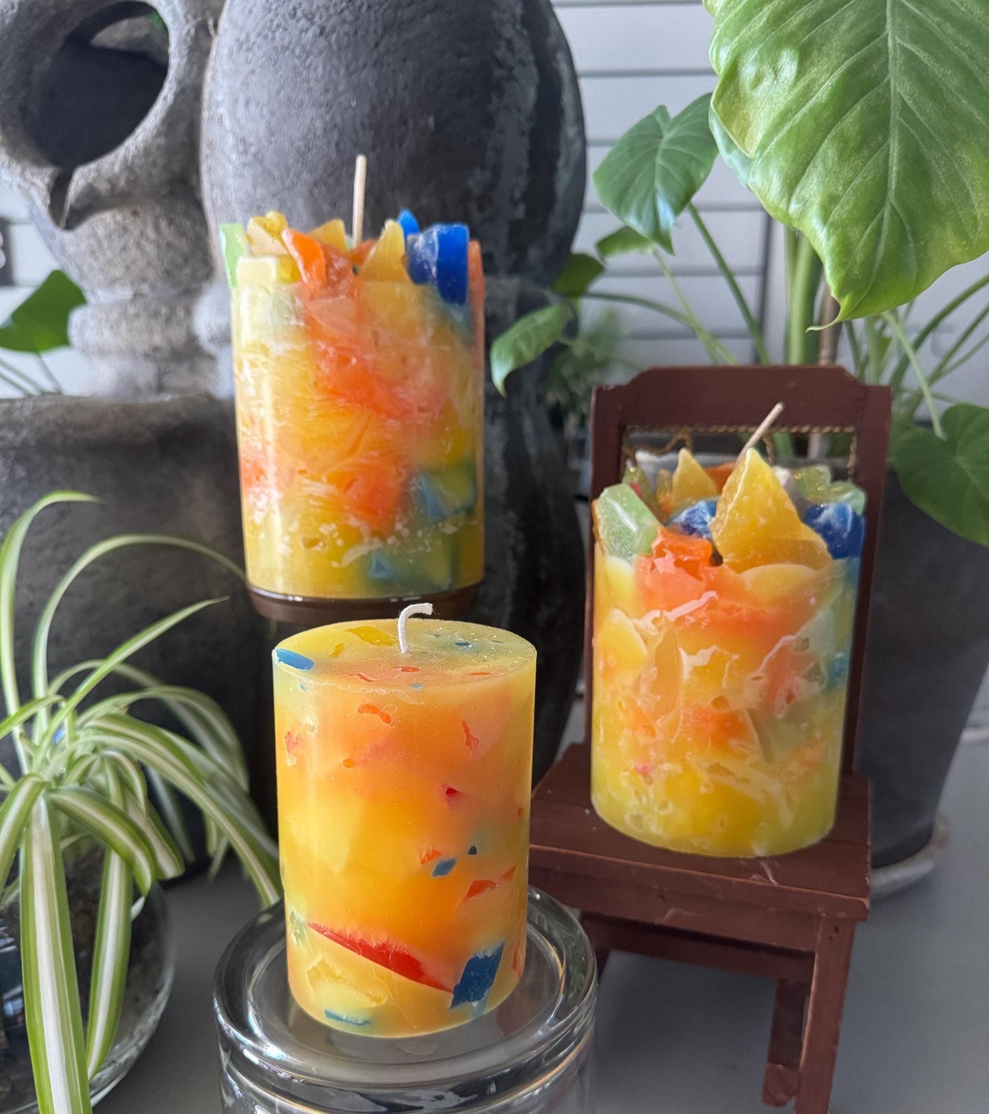 Toco Toucan Yellow Lemon Vanilla Scented Pillar Candle
