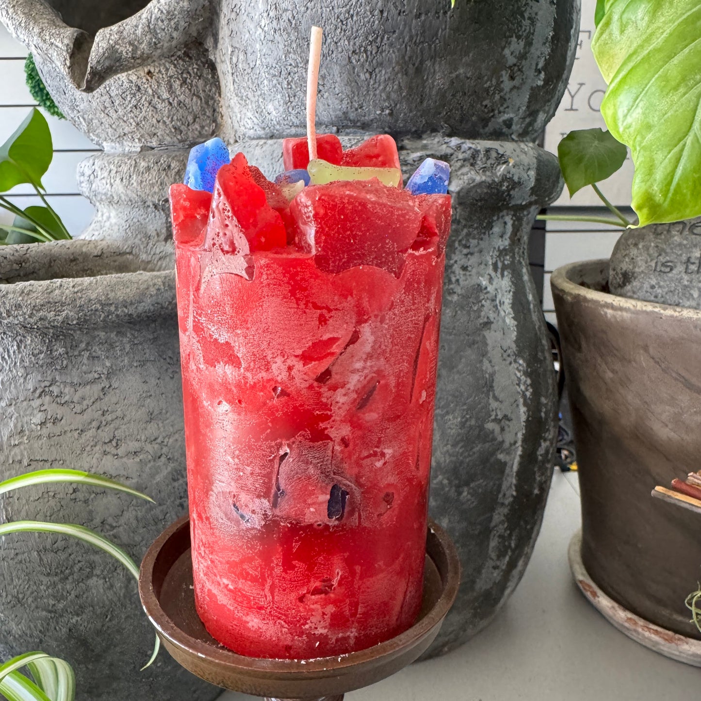 Macaw Madness Red Vanilla and Berry Scented Pillar Candle