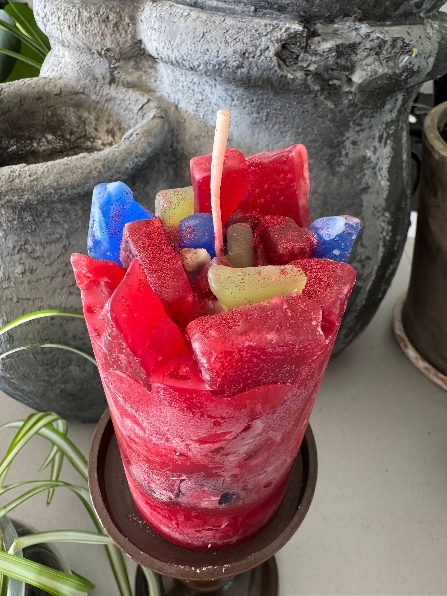 Macaw Madness Red Vanilla and Berry Scented Pillar Candle