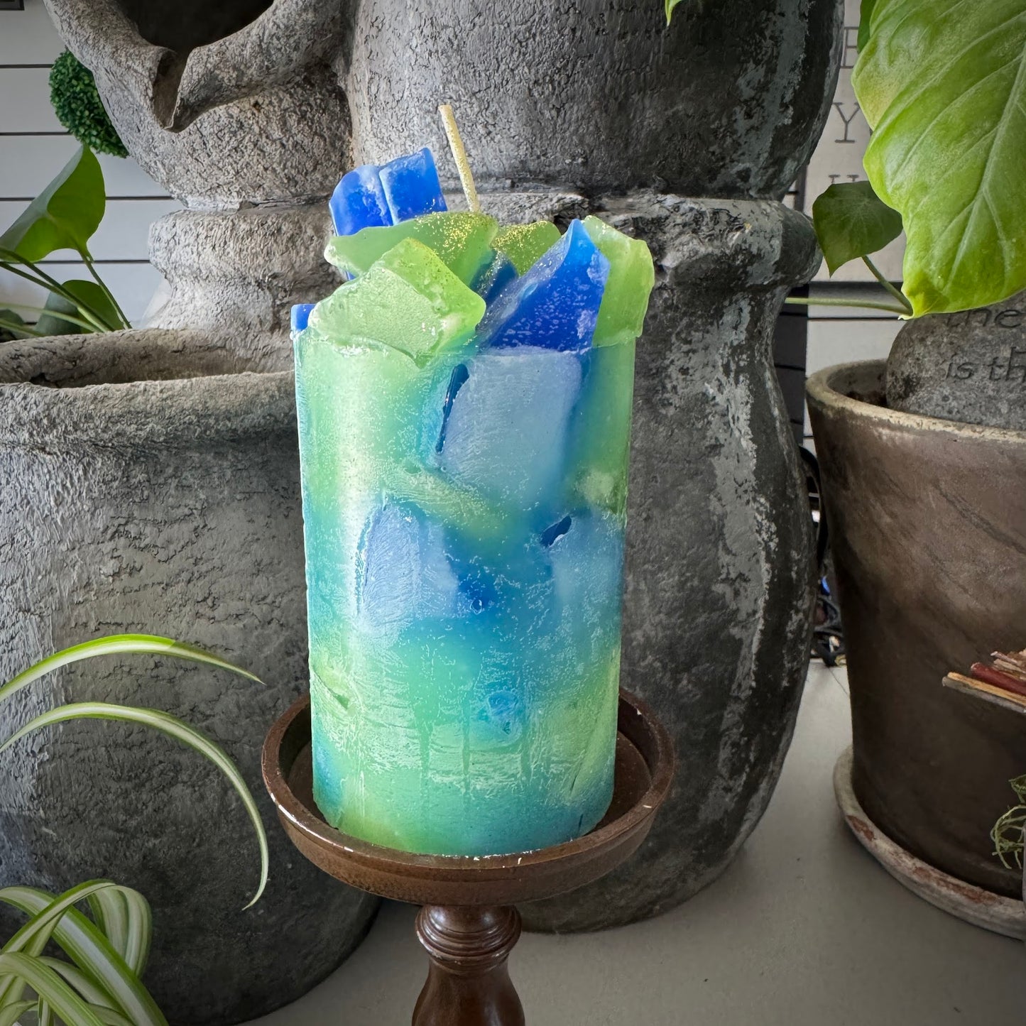 Amazon Falls Relaxing Rain & Bamboo Scented Pillar Candle