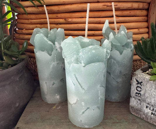 Heavenly Bamboo Green Earthy Crisp Scented Pillar Candle