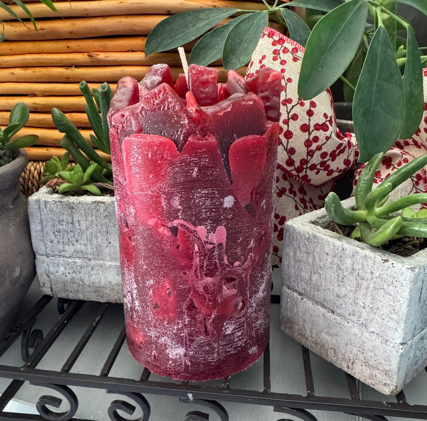 Cranberry  Craze  Rose Vanilla Berry Scented Pillar Candle