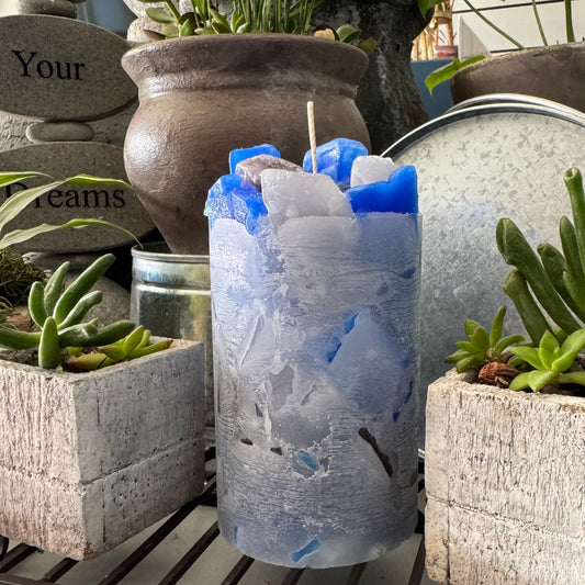 Cloud Nine Gray Rain Scented Pillar Candle