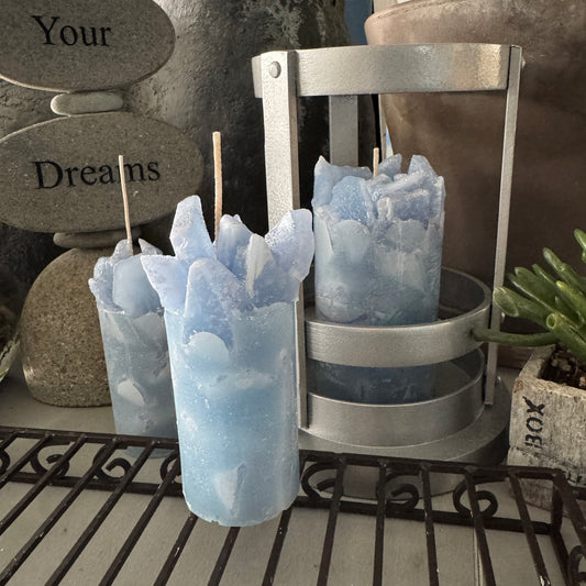 Misty Morning Calming Ocean Breeze Scented Pillar Candle