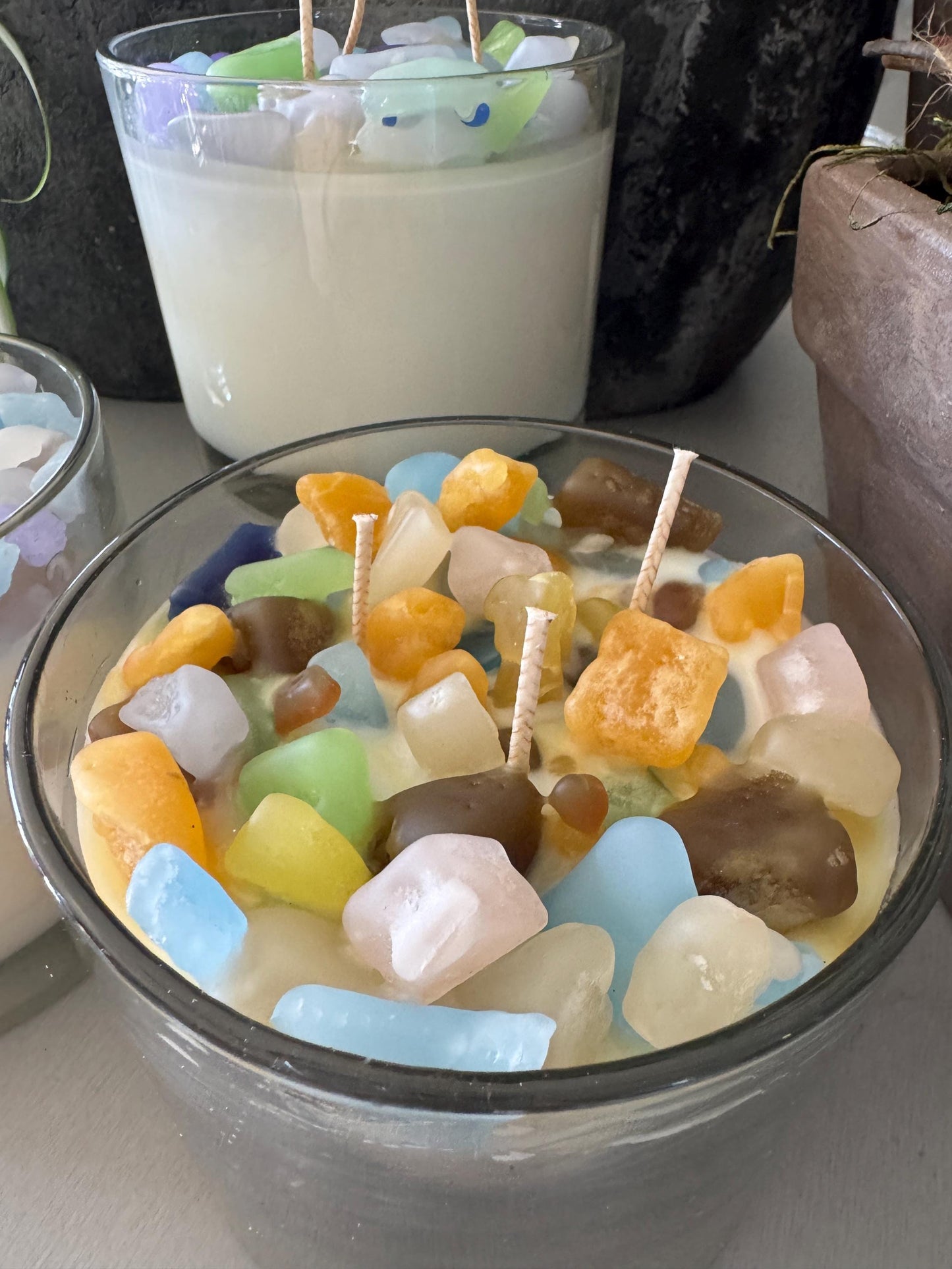 Sea Glass Container Candles