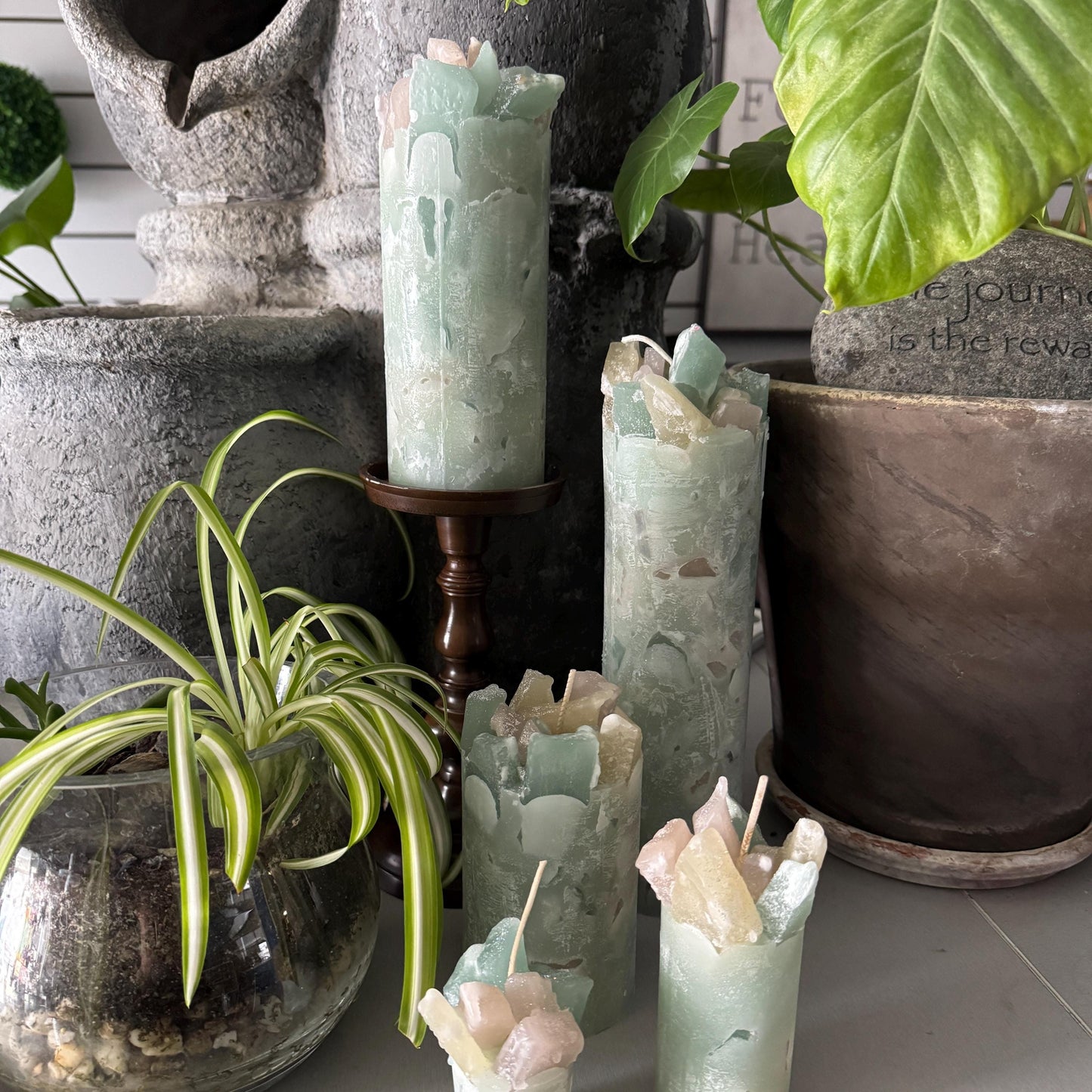 Sacred Sage Green Verbena Scented Pillar Candle