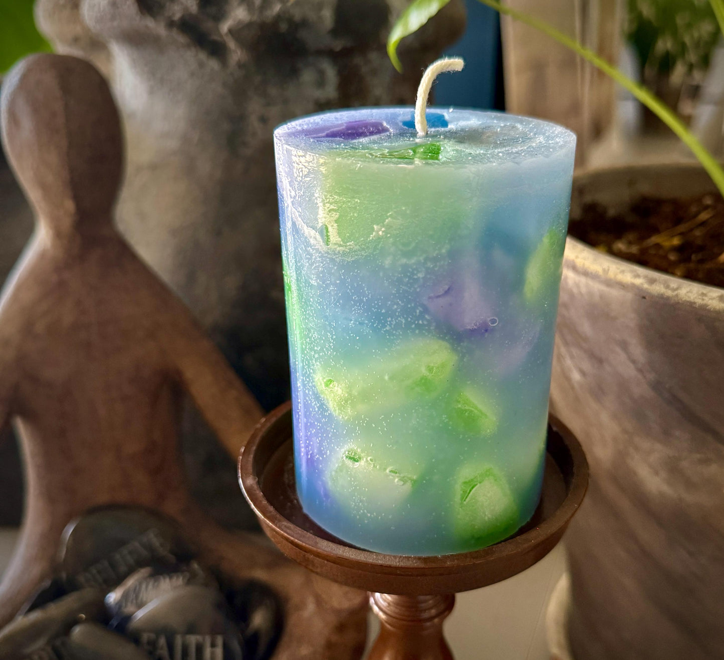 Summer Sky Calming Linen & Cotton Candle Chunk Candle