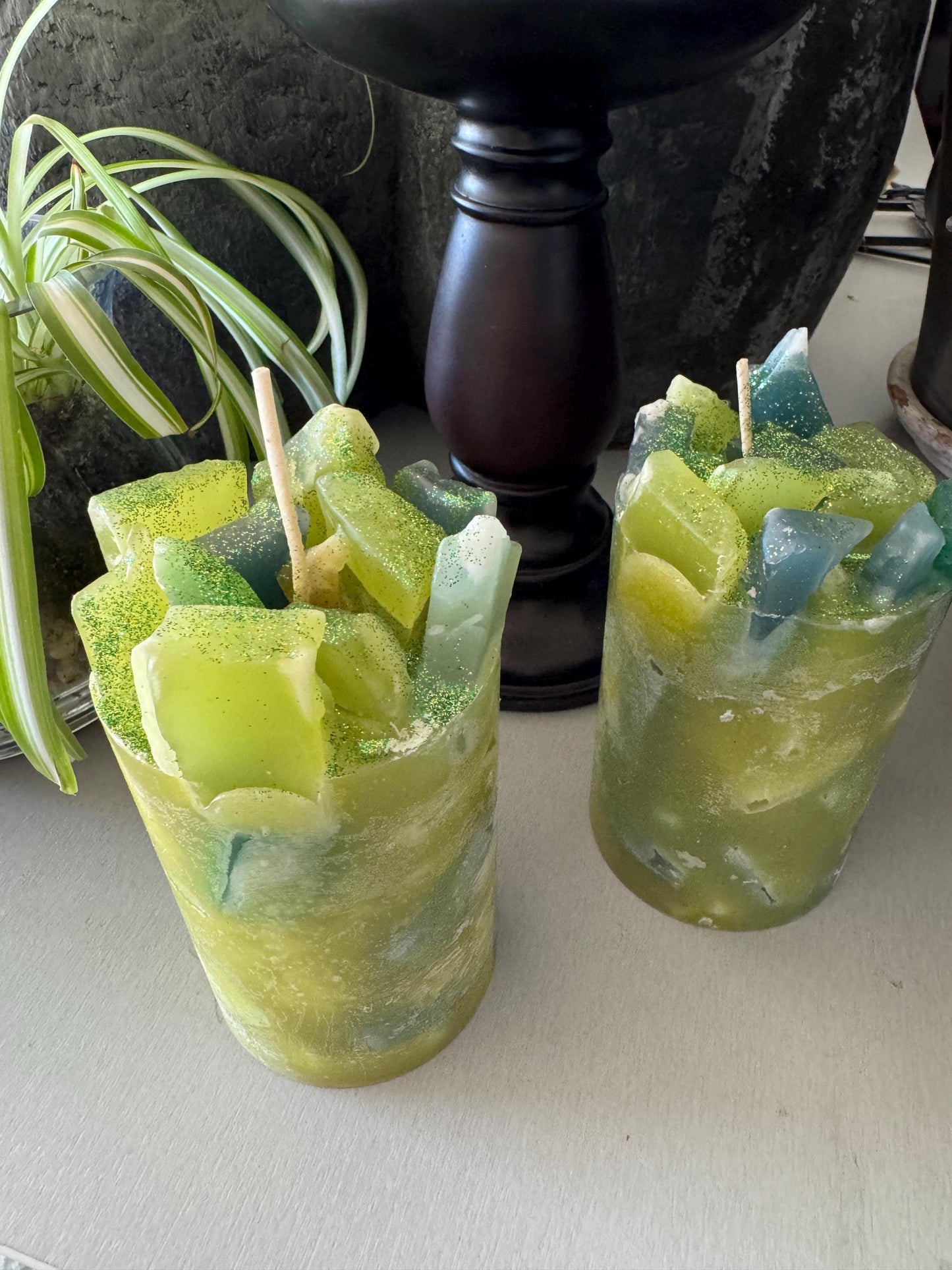 Gingered Oak Green Fresh Earthy Scented Pillar Candle